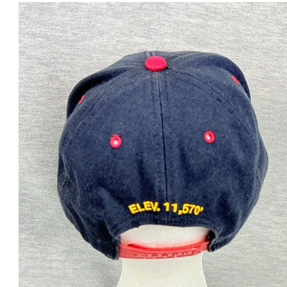 47 Brand Vail Colorado Snapback Hat Mens Navy Red Flat Brim Wool Blend Ski Cap